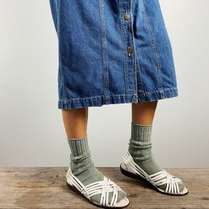 SOLD—White open toe huarache sandals, vintage